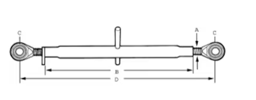 Heavy Duty Superlink Top Link CAT 2 Min length 555 mm Max 792 mm ...
