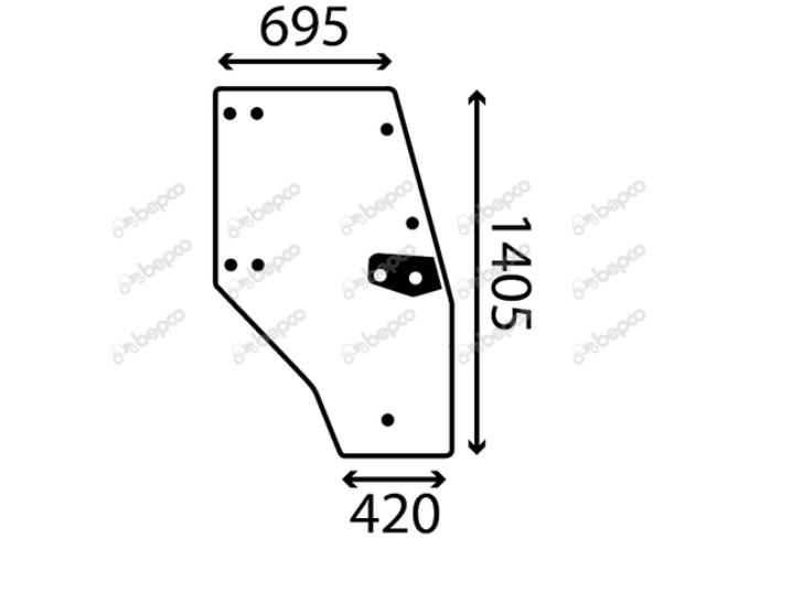 For DEUTZ DOOR GLASS RIGHT - CURVED - NON-TINTED