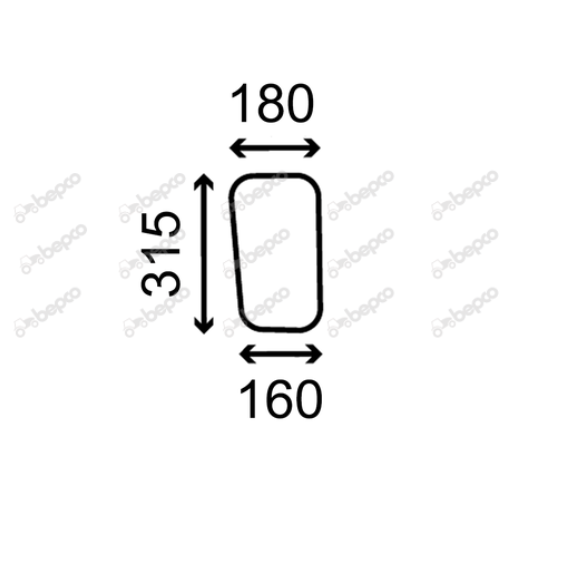 For FORD 3000 4000 5000 LOWER FRONT GLASS FLAT - NON-TINTED
