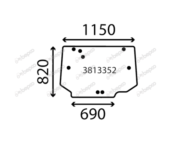 For, MASSEY FERGUSON 4700, 5700, 6700 SERIES BACK/REAR WINDOW GLASS