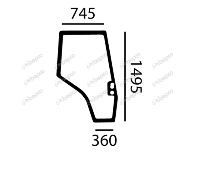 For MASSEY FERGUSON 4200 4300 DOOR GLASS RIGHT - CURVED - NON-TINTED