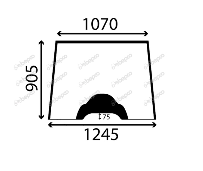 For MASSEY FERGUSON 4200 WINDSCREEN FLAT - TINTED