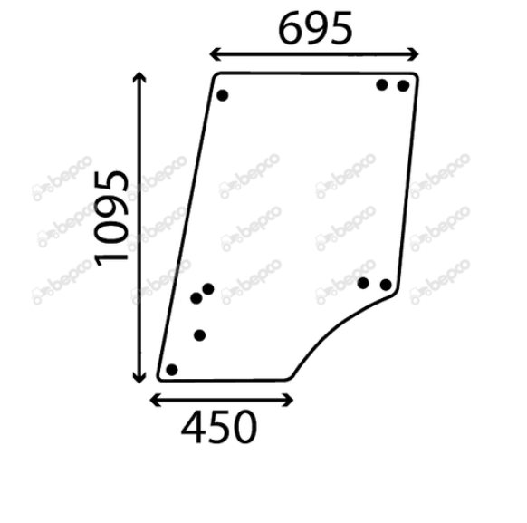 For JOHN DEERE UPPER DOOR WINDOW GLASS FLAT - NON-TINTED 40/50 Series