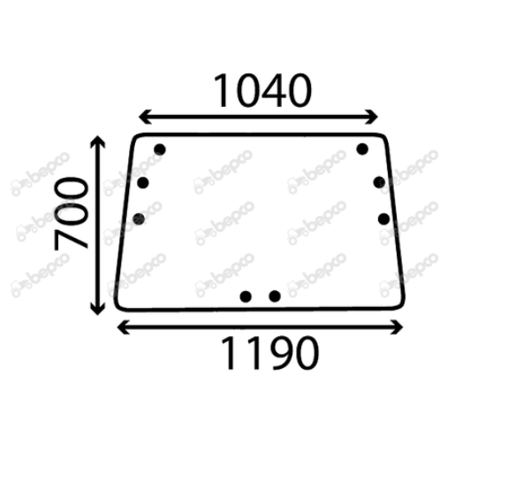 For JOHN DEERE OPU LPU SEKURA CAB REAR WINDOW FLAT - NON-TINTED