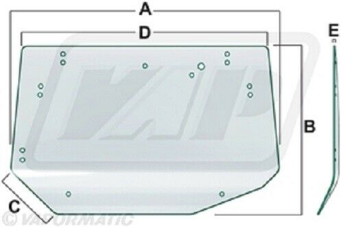 Valtra Valmet Cab Rear Window Glass