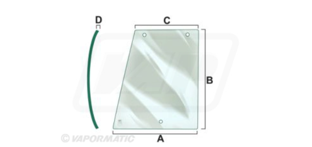 For CASE IHC 5100  R/H Side Window Tinted Glass Pro