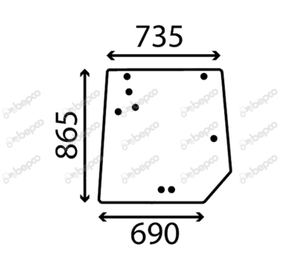 Massey Ferguson 5400 Series Rear Window Glass