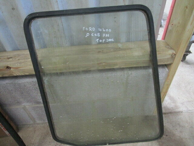 for, Ford 4600-7610 Q Cab RH Top Door Glass & Rubber Seal in Good Condition