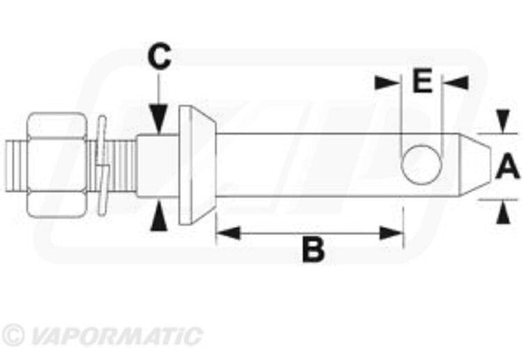 Lower Link Implement Pin  Cat 2