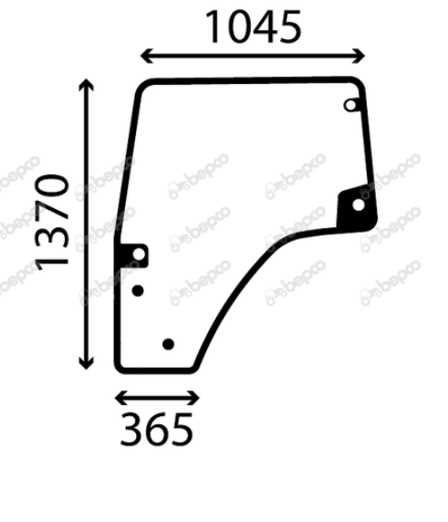 For DEUTZ DOOR WINDOW LEFT - CURVED - TINTED