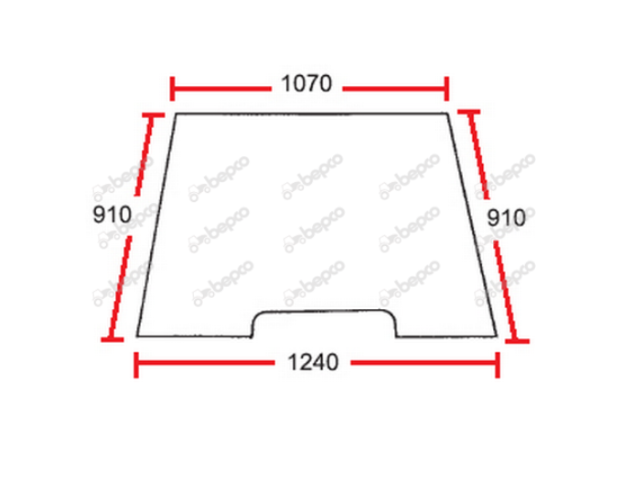 For MASSEY FERGUSON 4200 4300 WINDSCREEN FLAT - NON-TINTED