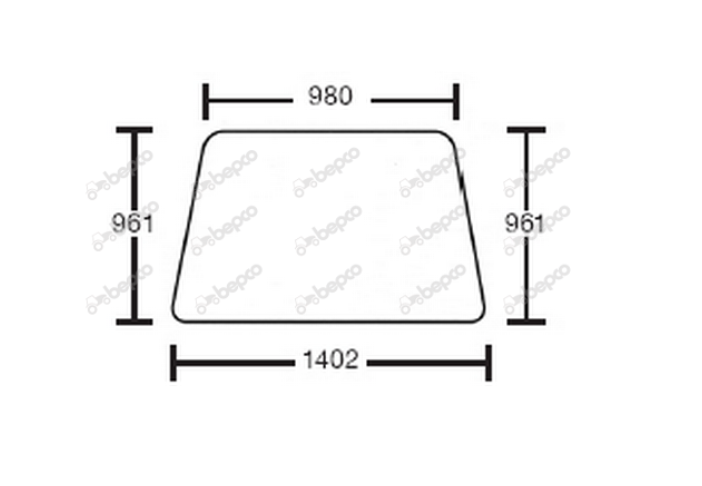 For JCB TELEHANDLER SIDE WINDOW RIGHT - FLAT - TINTED