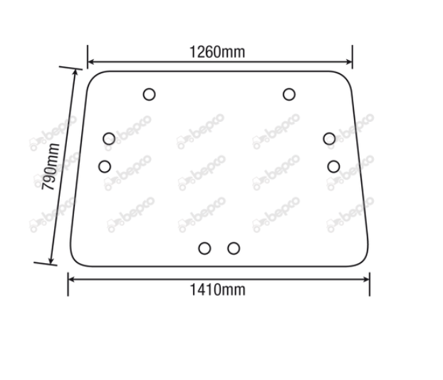 For JOHN DEERE 7000 7010 REAR WINDOW CURVED - TINTED