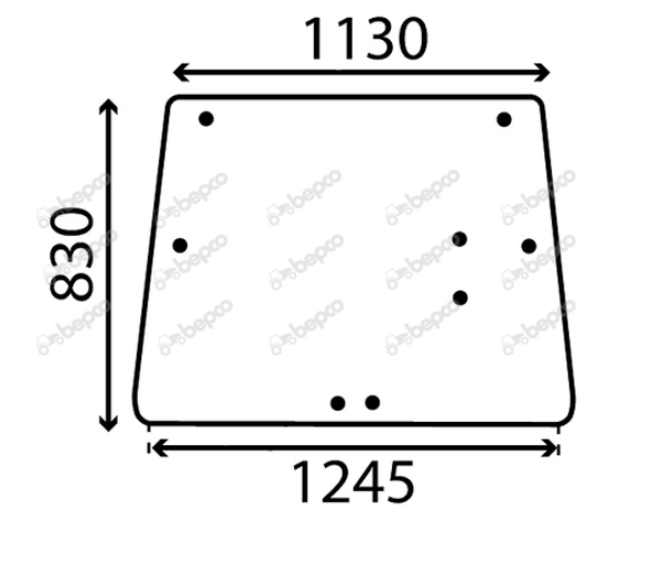 For JOHN DEERE SG2 CAB REAR WINDOW FLAT - NON-TINTED