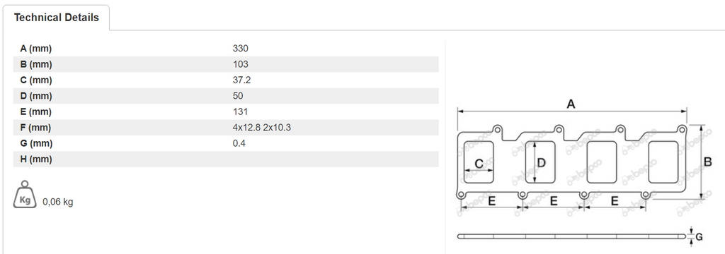 For Ford New Holland Exhaust Manifold Gasket 4600, 4610 