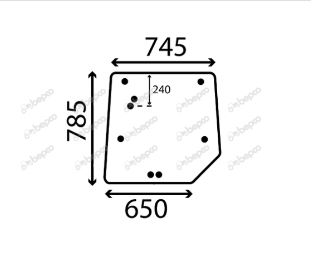 For MASSEY FERGUSON 4200 4300 SERIES REAR WINDOW FLAT - TINTED