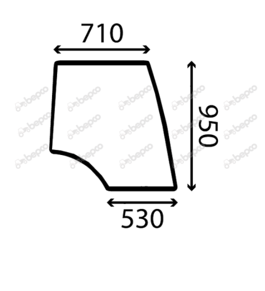 For VALTRA VALMET UPPER DOOR WINDOW RIGHT - CURVED - TINTED