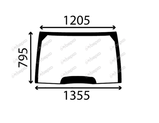 For, CASE CX MAXXUM WINDSCREEN CURVED - TINTED