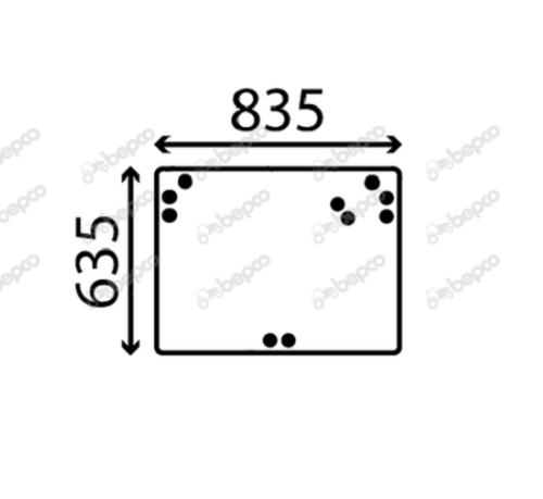 For JCB Fastrac 1115, 1135, 2115, 2125, 2135, 2150 REAR WINDOW GLASS