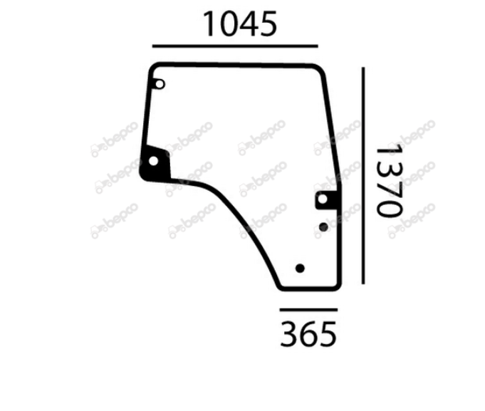 For DEUTZ DOOR WINDOW RIGHT - CURVED - TINTED