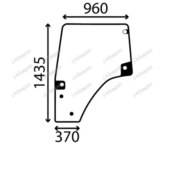 For DEUTZ DOOR WINDOW LEFT - CURVED - TINTED