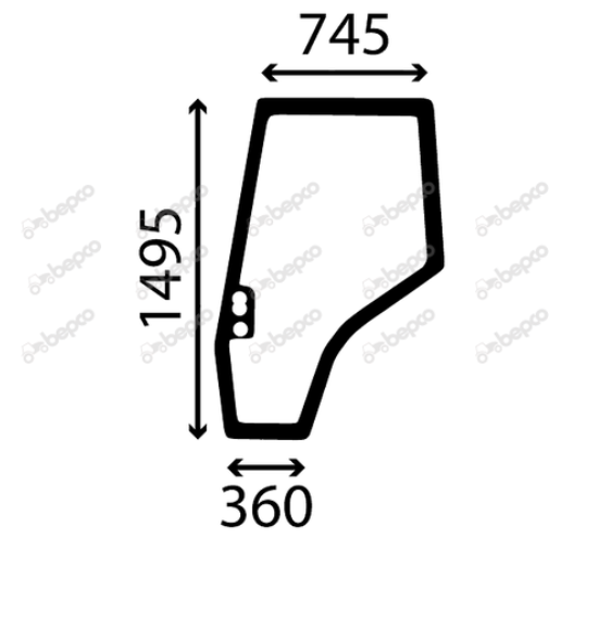 For MASSEY FERGUSON 4200 4300 DOOR GLASS LEFT - CURVED - NON-TINTED
