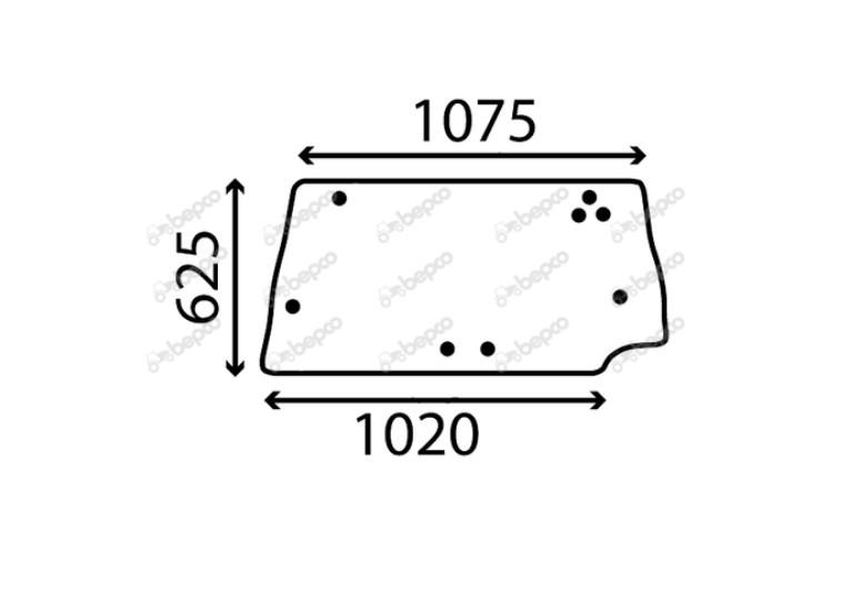 For CASE IH Maxxum   REAR WINDOW CURVED - TINTED