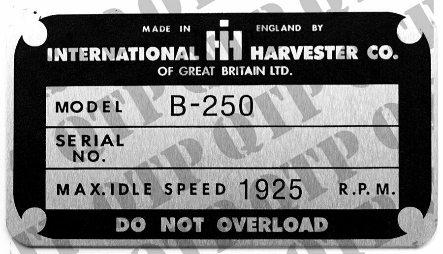 International Tractor Badge B250