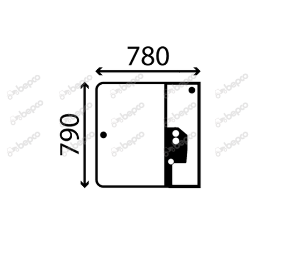 For JCB TELEHANDLER REAR WINDOW FLAT - TINTED