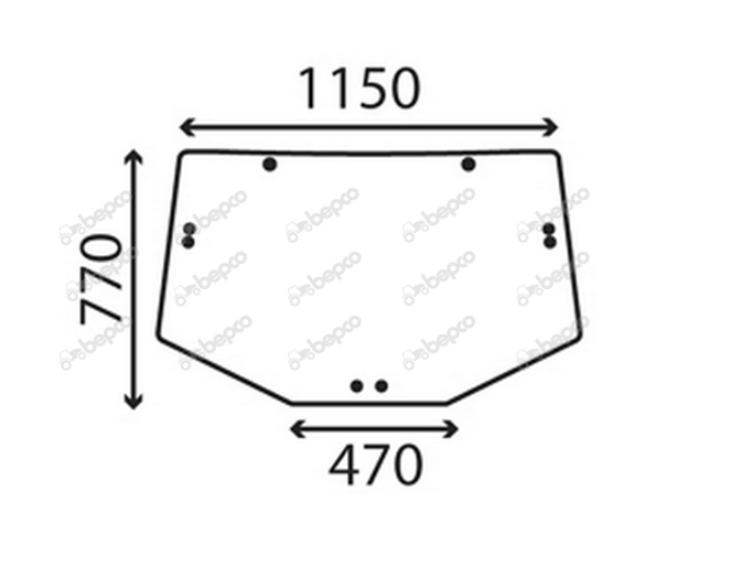 For, JOHN DEERE 6000 6010 6020 6030 6M REAR WINDOW CURVED - TINTED