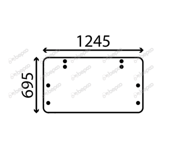 For, MASSEY FERGUSON 240 250 REAR WINDOW FLAT - NON-TINTED