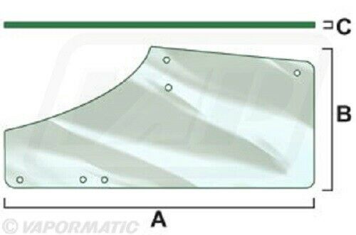 John Deere 6010 Series LH Upper Door Glass