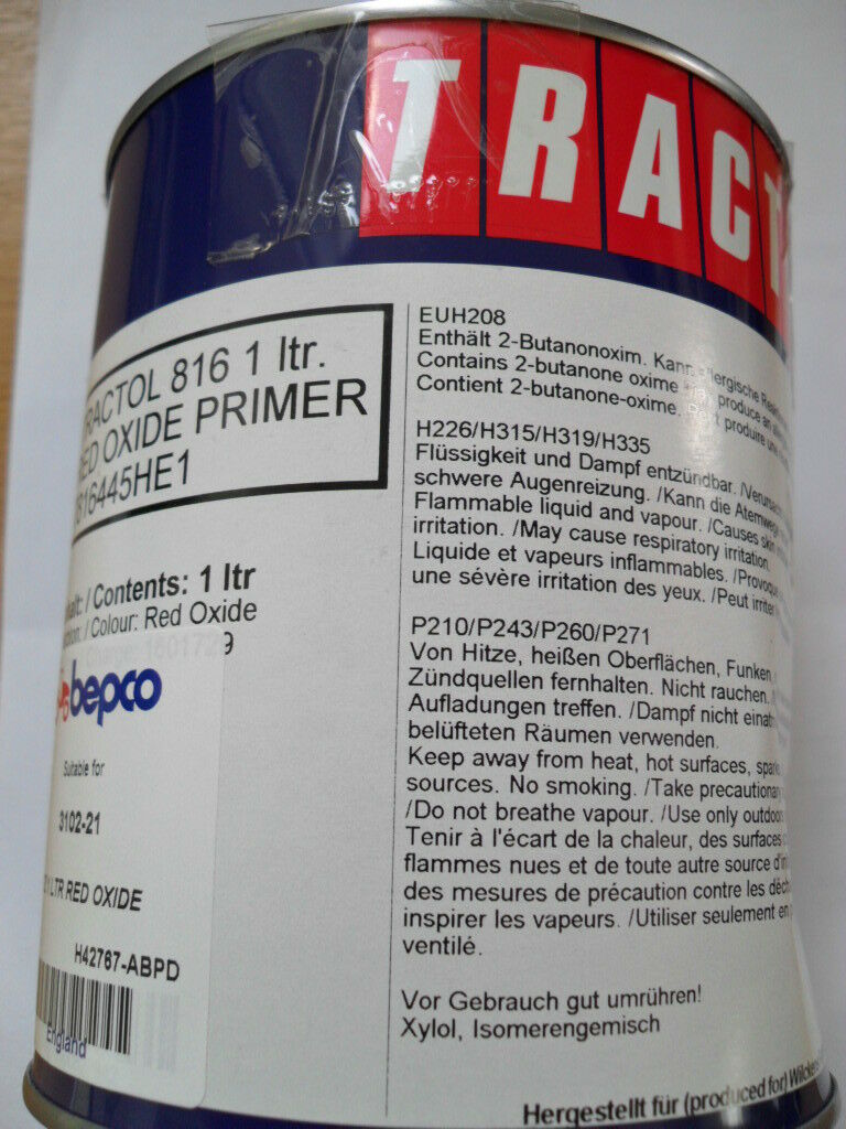 Tractol Red Oxide Primer Paint 1ltr
