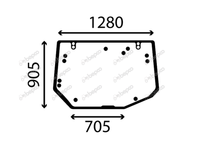 For, VALTRA VALMET REAR WINDOW CURVED - TINTED