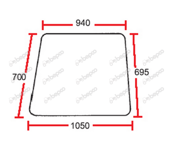 For MASSEY FERGUSON 500 SERIES WINDSCREEN GLASS FLAT - TINTED