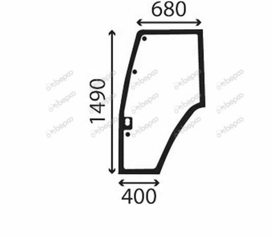 for, FIAT G, M series DOOR GLASS LEFT - CURVED - TINTED