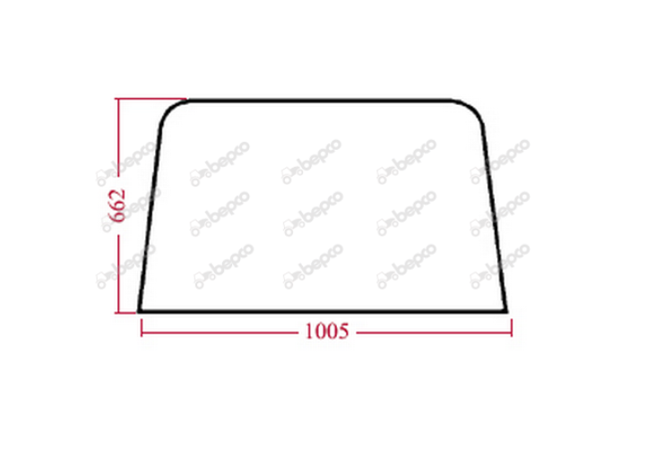 For, CASE IH L CAB REAR WINDOW FLAT - NON-TINTED