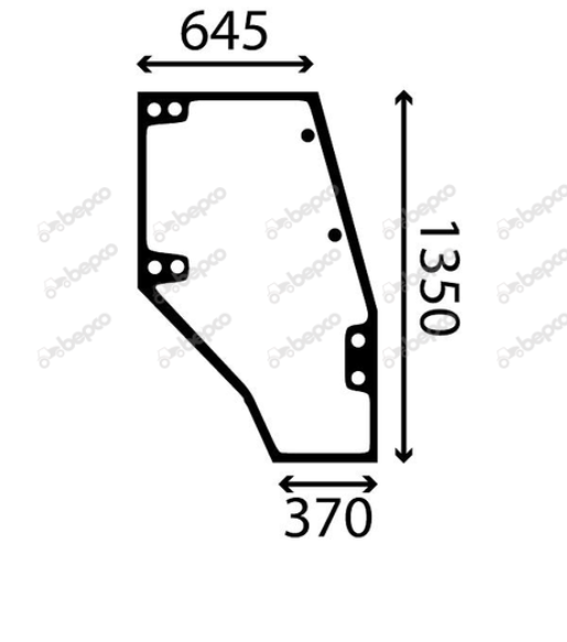 For DEUTZ DX3 DOOR WINDOW RIGHT - CURVED - TINTED