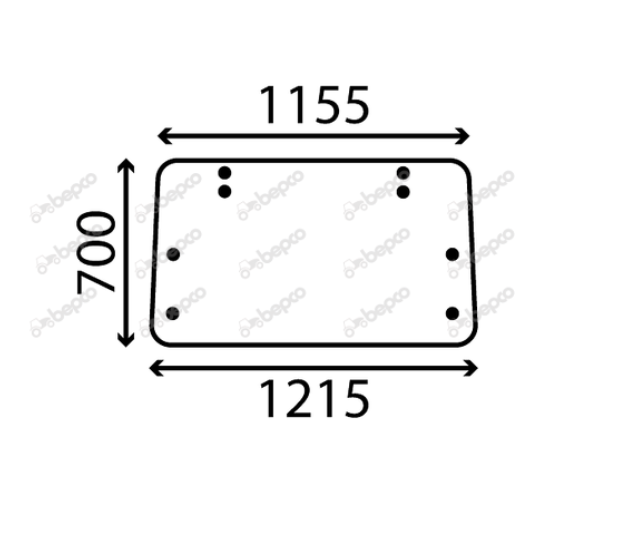 For, MASSEY FERGUSON 265 275 290 REAR WINDOW FLAT - TINTED