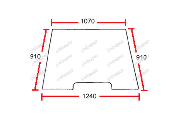 For MASSEY FERGUSON 4200 4300 WINDSCREEN FLAT - TINTED