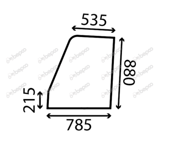 For JCB TELEHANDLER UPPER DOOR WINDOW LEFT - FLAT - TINTED