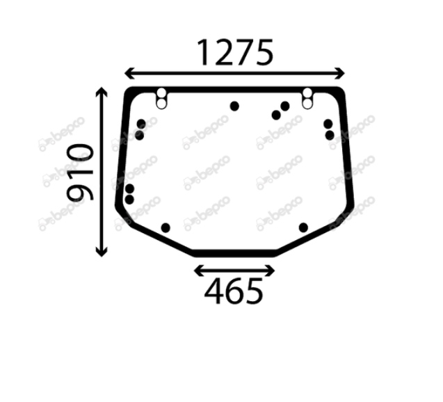 For, VALTRA VALMET REAR WINDOW GLASS CURVED - TINTED