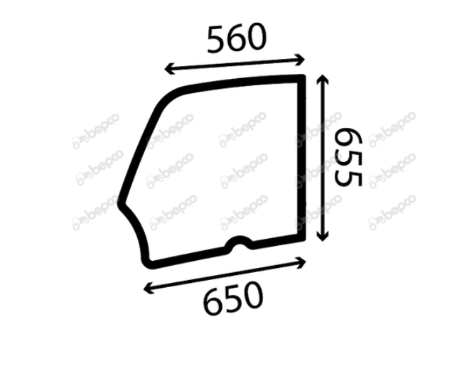 For JCB TELETRUK UPPER DOOR WINDOW LEFT - FLAT - TINTED