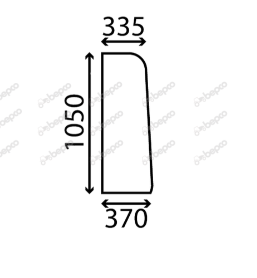 For JCB TELEHANDLER REAR SIDE WINDOW LEFT - FLAT - TINTED