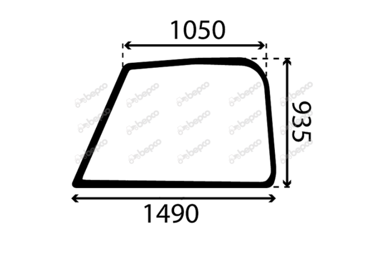 For JOHN DEERE 3000 TELEHANDLER SIDE WINDOW RIGHT - FLAT - TINTED