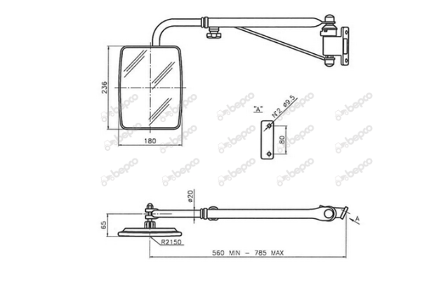 for, DEUTZ COMPLETE MIRROR RH