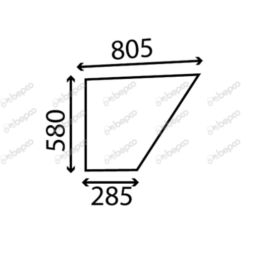 For CASE IHC 94 series LOWER DOOR WINDOW GLASS LEFT - CURVED - TINTED