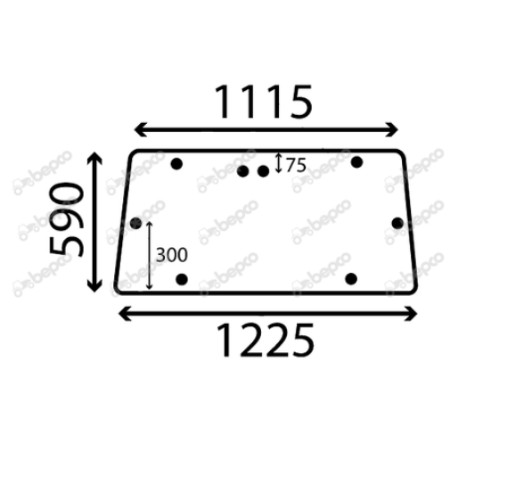 For, MASSEY FERGUSON 300 REAR WINDOW FLAT - NON-TINTED