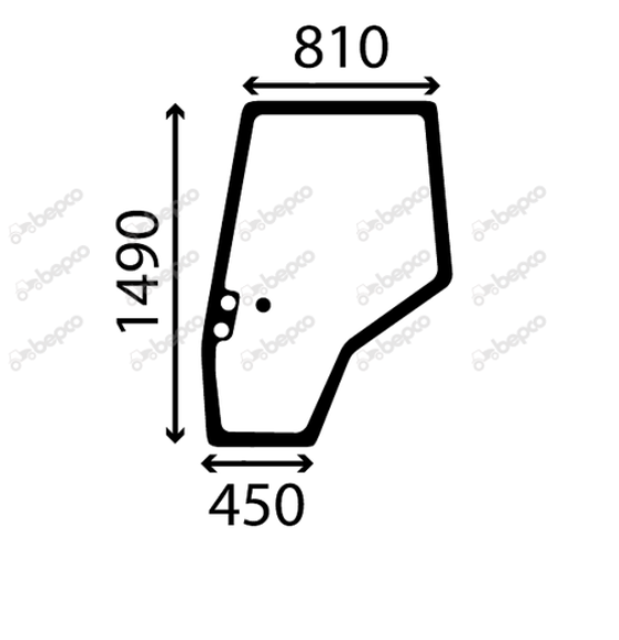 For, MASSEY FERGUSON 61 62 64 74 81 82 DOOR GLASS LEFT - CURVED - TINTED