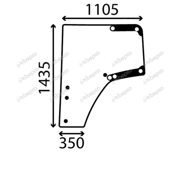 For, JOHN DEERE 6030 7030 DOOR GLASS LEFT - CURVED - TINTED